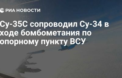 Су-35С сопроводил Су-34 в ходе бомбометания по опорному пункту ВСУ