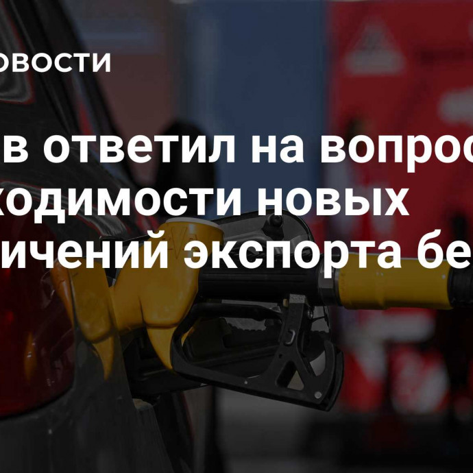 Дюков ответил на вопрос о необходимости новых ограничений экспорта бензина