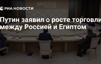 Путин заявил о росте торговли между Россией и Египтом