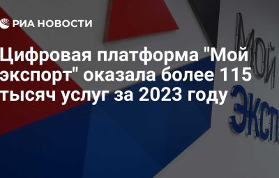 Цифровая платформа "Мой экспорт" оказала более 115 тысяч услуг за 2023 году