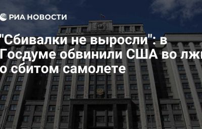 "Сбивалки не выросли": в Госдуме обвинили США во лжи о сбитом самолете