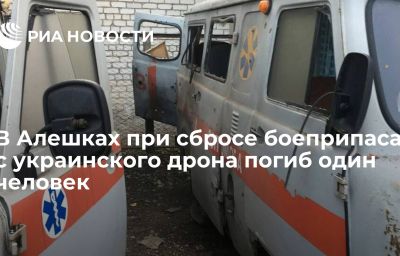 В Алешках при сбросе боеприпаса с украинского дрона погиб один человек