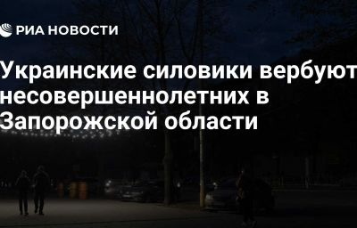 Украинские силовики вербуют несовершеннолетних в Запорожской области