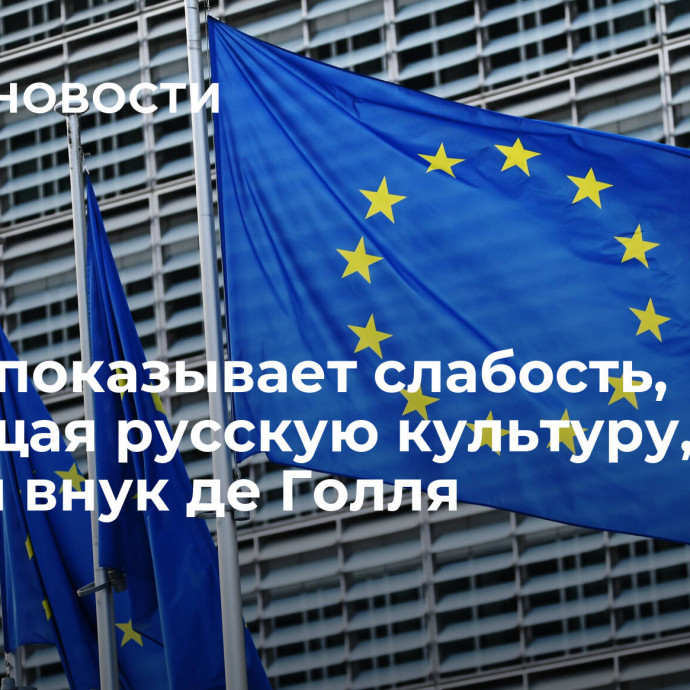 Запад показывает слабость, запрещая русскую культуру, заявил внук де Голля