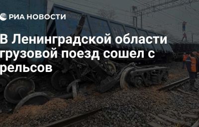 В Ленинградской области грузовой поезд сошел с рельсов