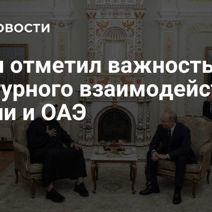 Путин отметил важность культурного взаимодействия России и ОАЭ