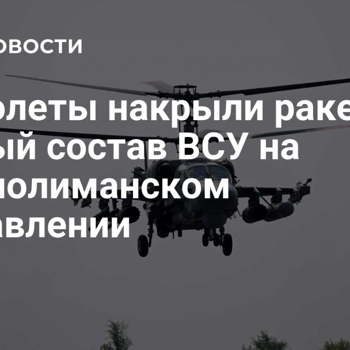 Вертолеты накрыли ракетами личный состав ВСУ на Краснолиманском направлении