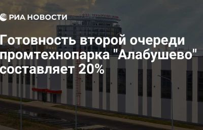 Готовность второй очереди промтехнопарка "Алабушево" составляет 20%