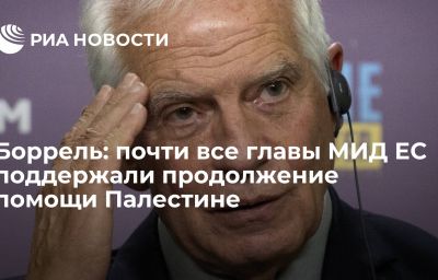 Боррель: почти все главы МИД ЕС поддержали продолжение помощи Палестине