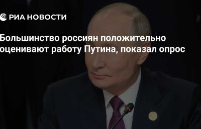 Большинство россиян положительно оценивают работу Путина, показал опрос