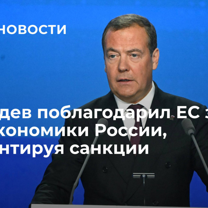 Медведев поблагодарил ЕС за рост экономики России, комментируя санкции