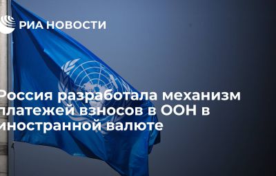 Россия разработала механизм платежей взносов в ООН в иностранной валюте