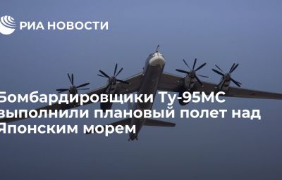 Бомбардировщики Ту-95МС выполнили плановый полет над Японским морем