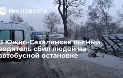 В Южно-Сахалинске пьяный водитель сбил людей на автобусной остановке