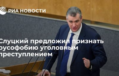 Слуцкий предложил признать русофобию уголовным преступлением