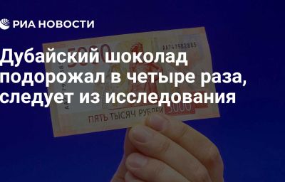 Дубайский шоколад подорожал в четыре раза, следует из исследования