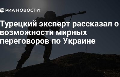 Турецкий эксперт рассказал о возможности мирных переговоров по Украине