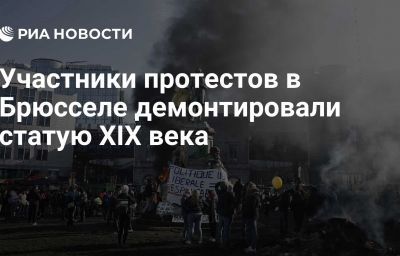 Участники протестов в Брюсселе демонтировали статую XIX века