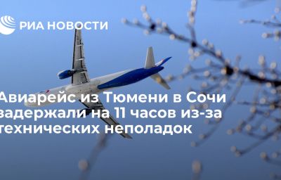 Авиарейс из Тюмени в Сочи задержали на 11 часов из-за технических неполадок