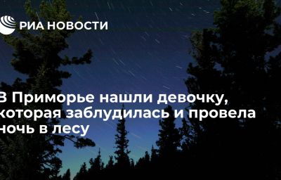 В Приморье нашли девочку, которая заблудилась и провела ночь в лесу