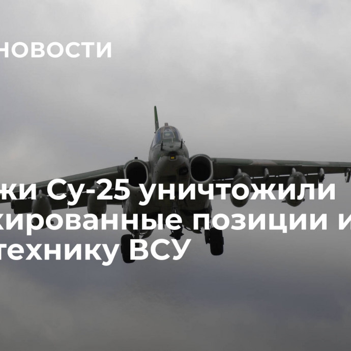 Экипажи Су-25 уничтожили замаскированные позиции и бронетехнику ВСУ