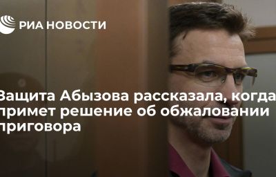 Защита Абызова рассказала, когда примет решение об обжаловании приговора