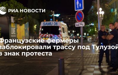 Французские фермеры заблокировали трассу под Тулузой в знак протеста