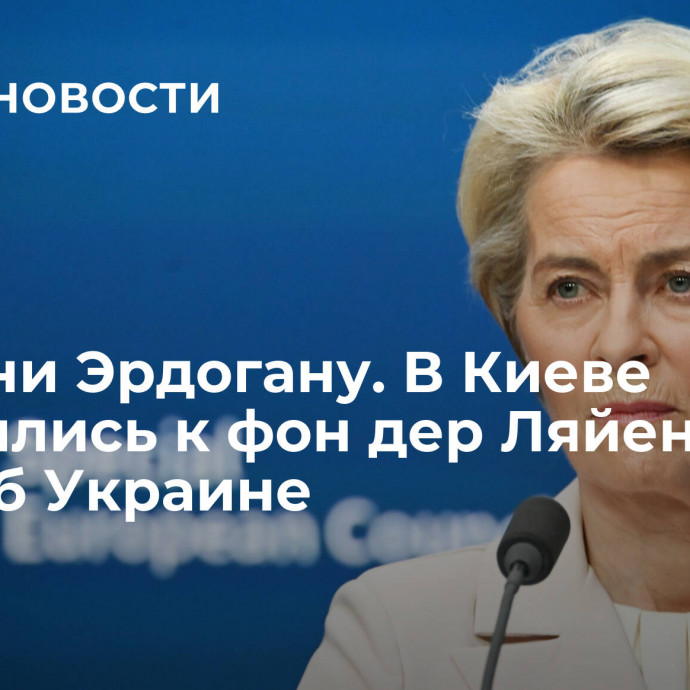 Позвони Эрдогану. В Киеве обратились к фон дер Ляйен из-за слов об Украине