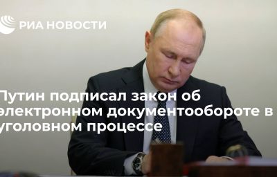 Путин подписал закон об электронном документообороте в уголовном процессе