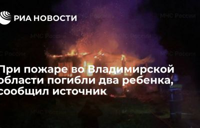 При пожаре во Владимирской области погибли два ребенка, сообщил источник