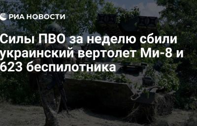 Силы ПВО за неделю сбили украинский вертолет Ми-8 и 623 беспилотника