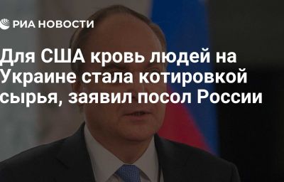 Для США кровь людей на Украине стала котировкой сырья, заявил посол России