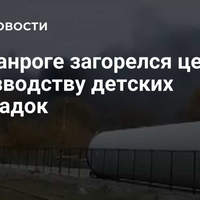 В Таганроге загорелся цех по производству детских площадок