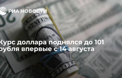 Курс доллара поднялся до 101 рубля впервые с 14 августа