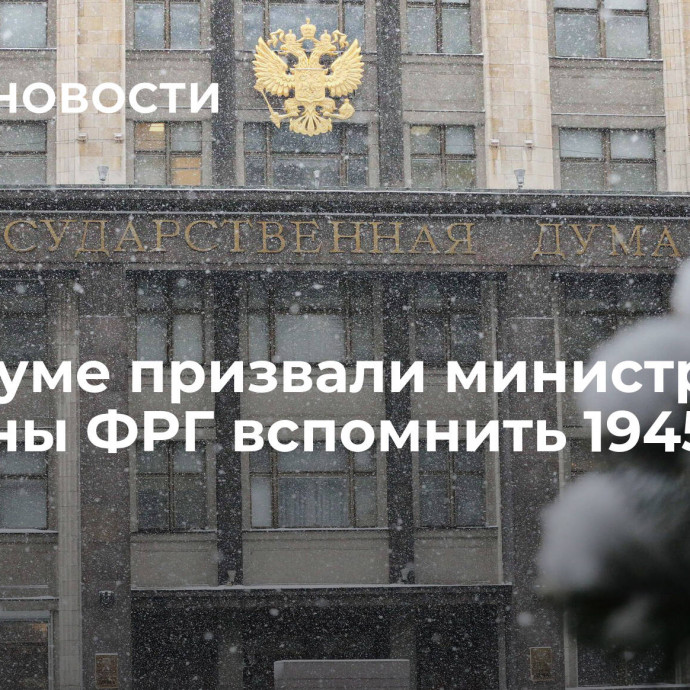 В Госдуме призвали министра обороны ФРГ вспомнить 1945 год