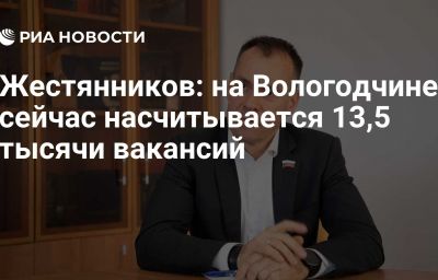 Жестянников: на Вологодчине сейчас насчитывается 13,5 тысячи вакансий