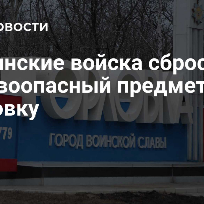 Украинские войска сбросили взрывоопасный предмет на Горловку