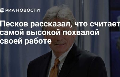 Песков рассказал, что считает самой высокой похвалой своей работе