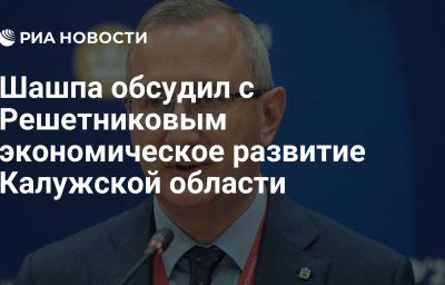 Шашпа обсудил с Решетниковым экономическое развитие Калужской области