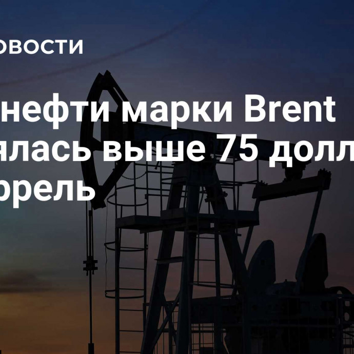 Цена нефти марки Brent поднялась выше 75 долларов за баррель