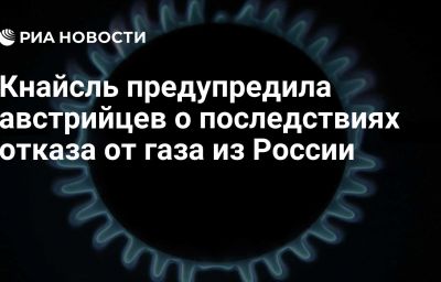 Кнайсль предупредила австрийцев о последствиях отказа от газа из России