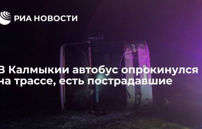 В Калмыкии автобус опрокинулся на трассе, есть пострадавшие