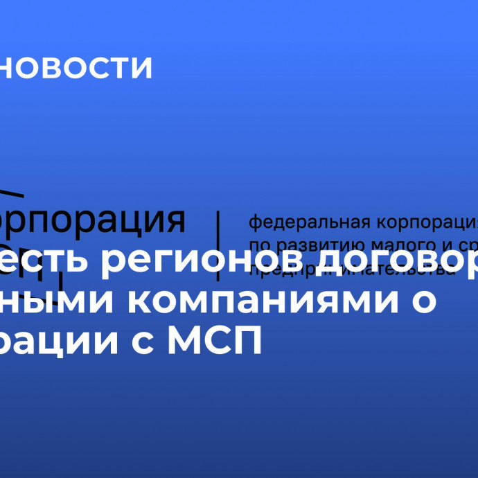 Уже шесть регионов договорились с крупными компаниями о кооперации с МСП