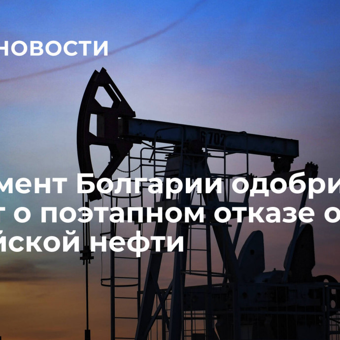 Парламент Болгарии одобрил проект о поэтапном отказе от российской нефти