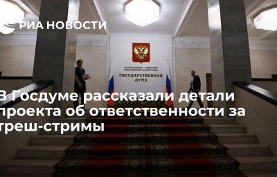 В Госдуме рассказали детали проекта об ответственности за треш-стримы