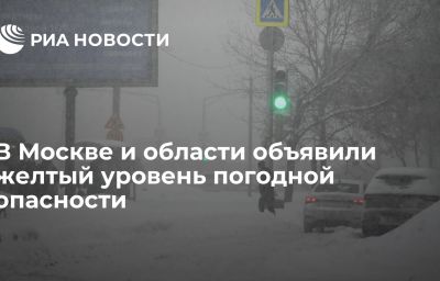 В Москве и области объявили желтый уровень погодной опасности