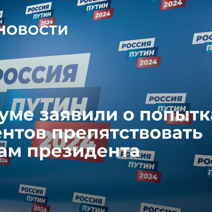 В Госдуме заявили о попытках иноагентов препятствовать выборам президента