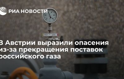 В Австрии выразили опасения из-за прекращения поставок российского газа