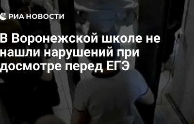 В Воронежской школе не нашли нарушений при досмотре перед ЕГЭ