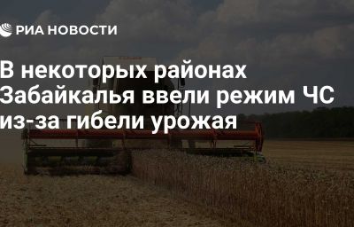 В некоторых районах Забайкалья ввели режим ЧС из-за гибели урожая